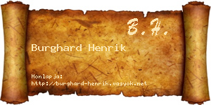 Burghard Henrik névjegykártya